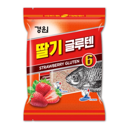 경원 딸기글루텐6 민물 떡밥 전분 미끼 붕어 잉어 점성 잔분감 딸기떡밥